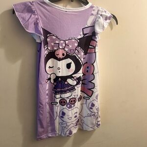 Girls Sanrio/Kuromi Purple and White Graphic Night gown. Size M (6/7)
